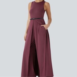 HALARA Sleeveless Burgundy Jumpsuit